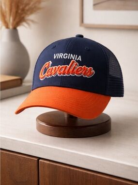 NWT University of Virginia Cavaliers Blue Orange Baseball Cap Hat Snap Block